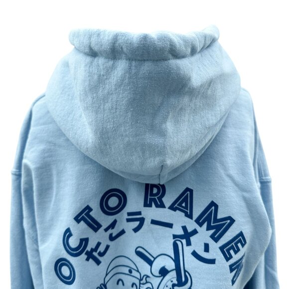 Octo Ramen Graphic Hoodie Relaxed Tokyo Japan Print by SCW Light Blue Unisex M - Picture 10 of 11